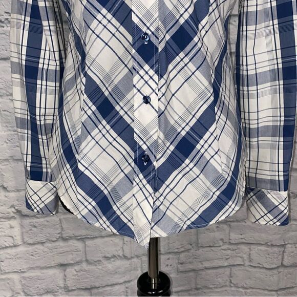New York & Co stretch Longsleeve cotton blend button down top sz Small - Picture 4 of 9